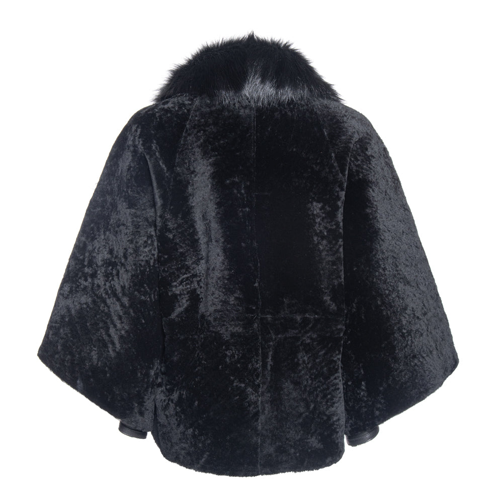 Karly - Shearling and Toscana cape