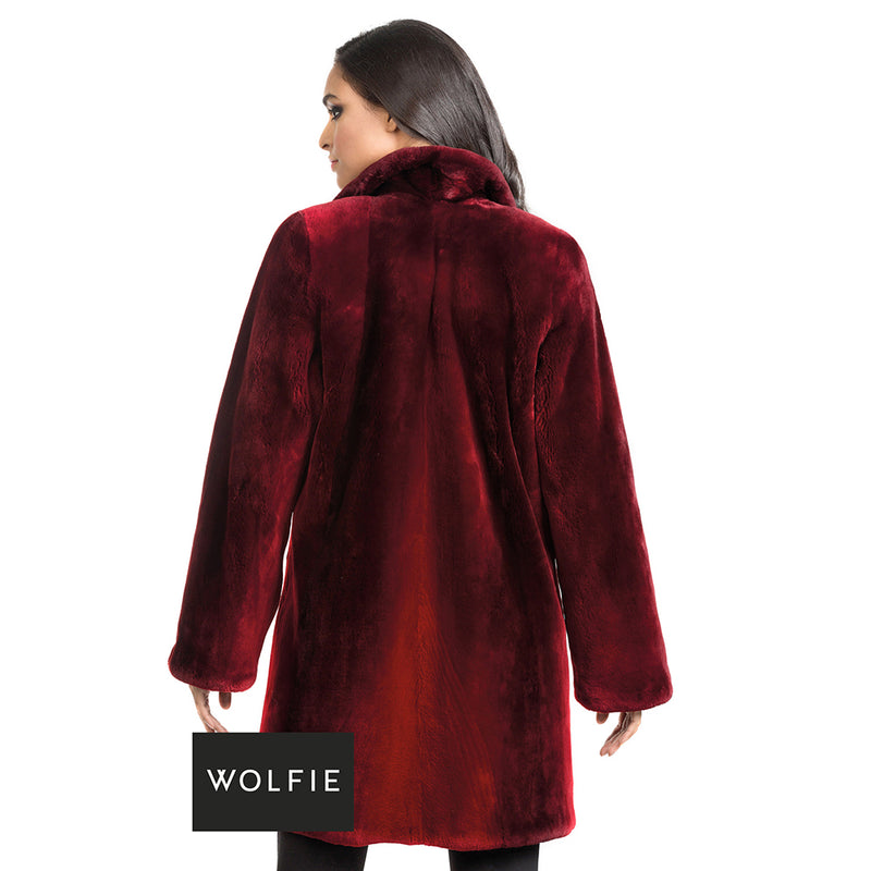 Red Faux Fur Coat -  Canada
