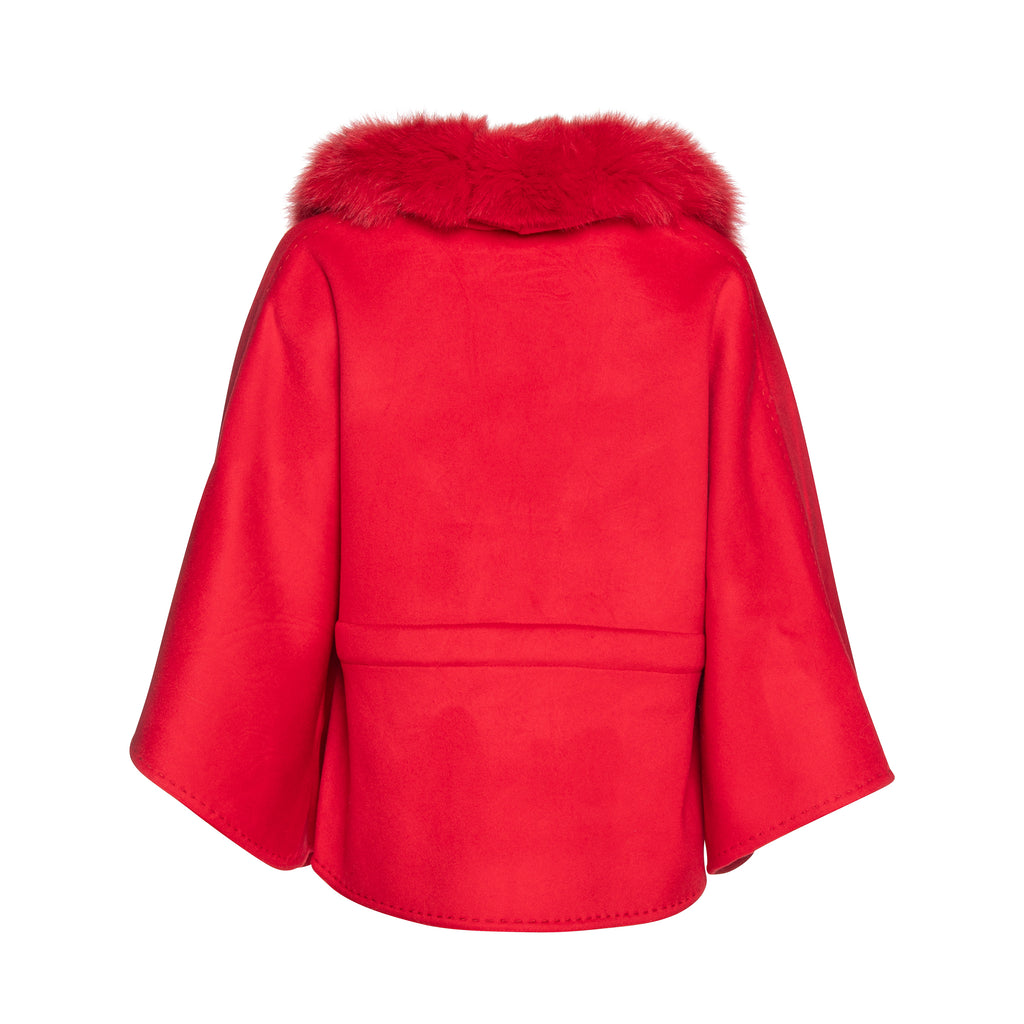 HARPER Fox Front Cashmere Blend cape