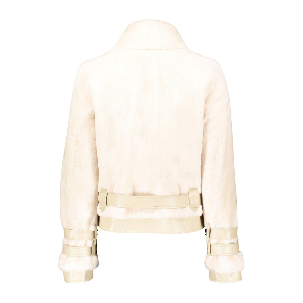 NOEMI Sheared beaver moto fur jacket