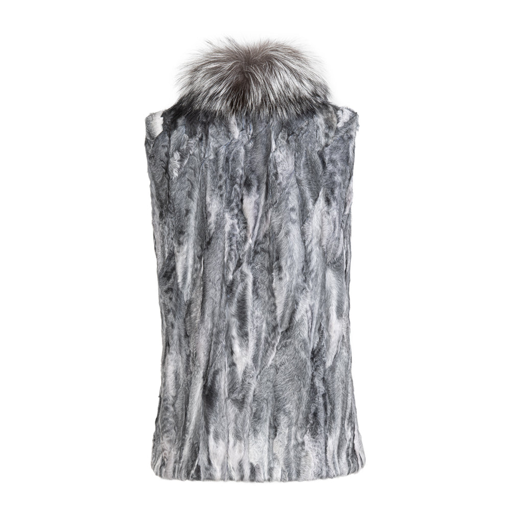 ALIA Lamb vest with fox collar