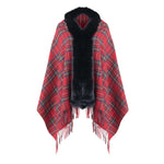 SASHA woven shawl with premium fox trim