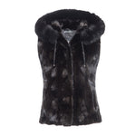 VALERIE Mink hooded vest with fox trim