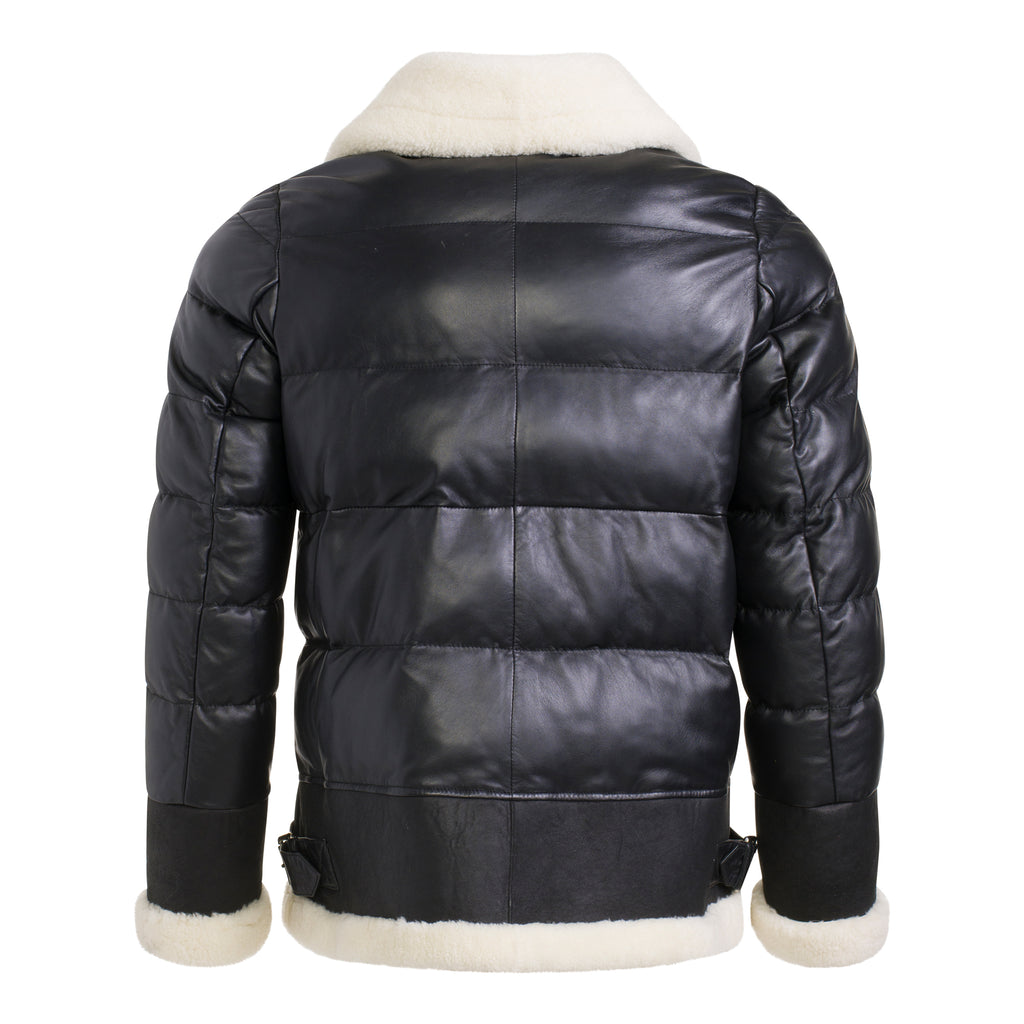 Tuli Shearling & Leather Down Puffer Jacket