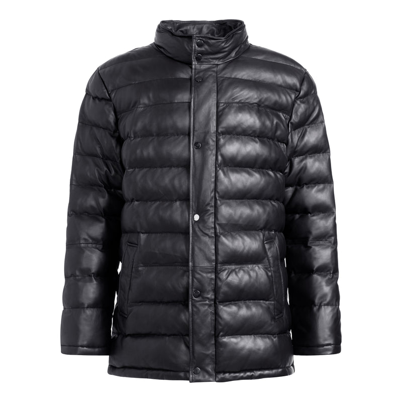 John Men's Leather Puffer Jacket – Wolfie Premium Outerwear