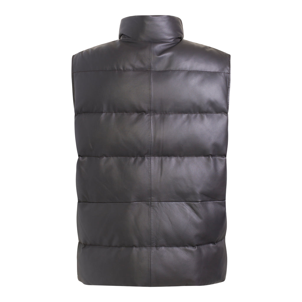 JORDAN Men Leather Puffer Vest