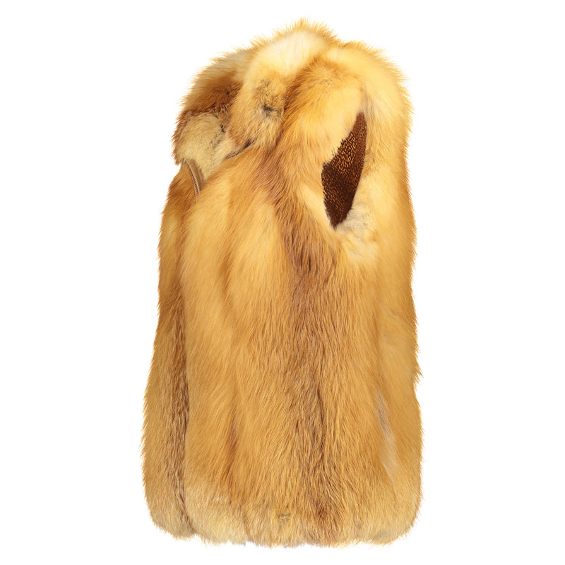 ALEXA Red fox fur zip vest – Wolfie Premium Outerwear