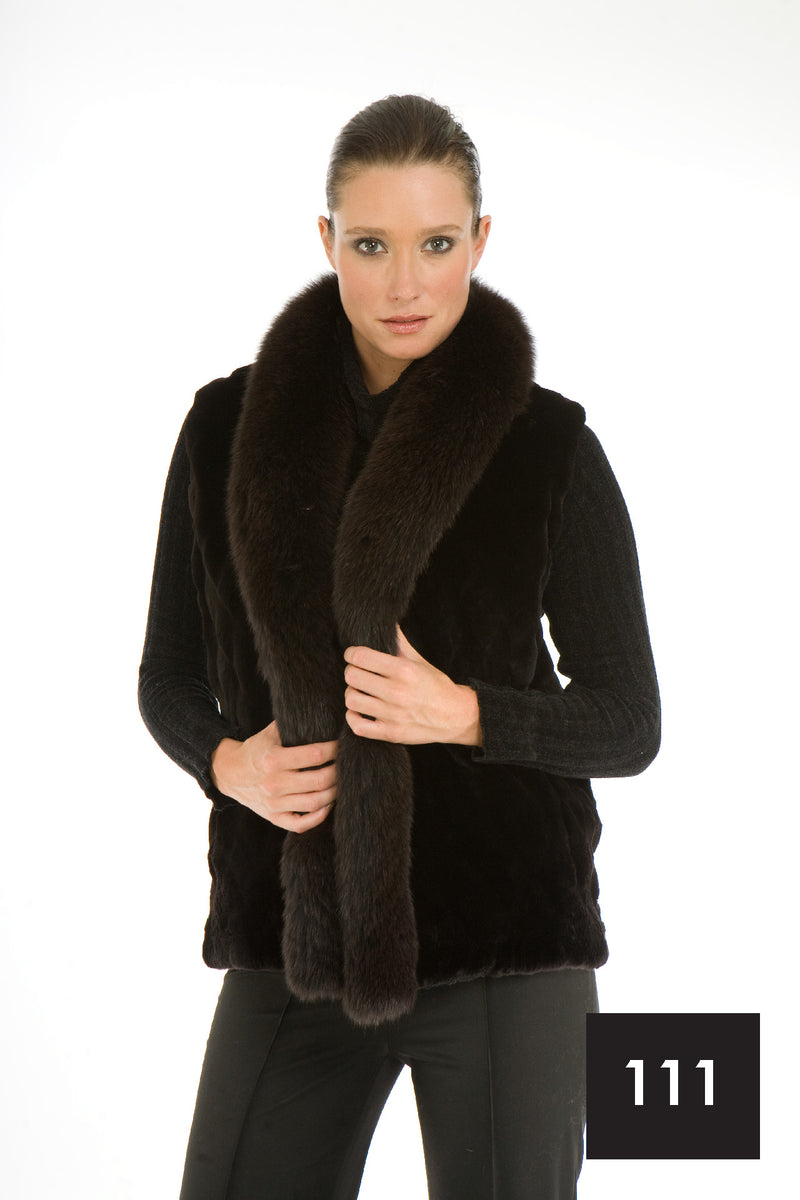 Houston Sheared Beaver and Fox Fur Vest