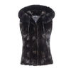 FIONA Sculpted hooded fox fur vest