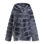 CASEY Shearling fur Reversible hooded jacket