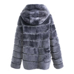 CASEY Shearling fur Reversible hooded jacket