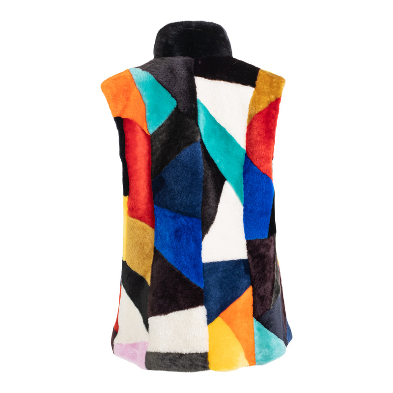 DIXIE - Gilet zippé en peau de mouton mérinos