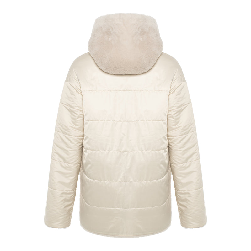 CASEY Shearling fur Reversible hooded jacket