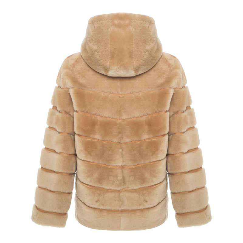 CASEY Shearling fur Reversible hooded jacket