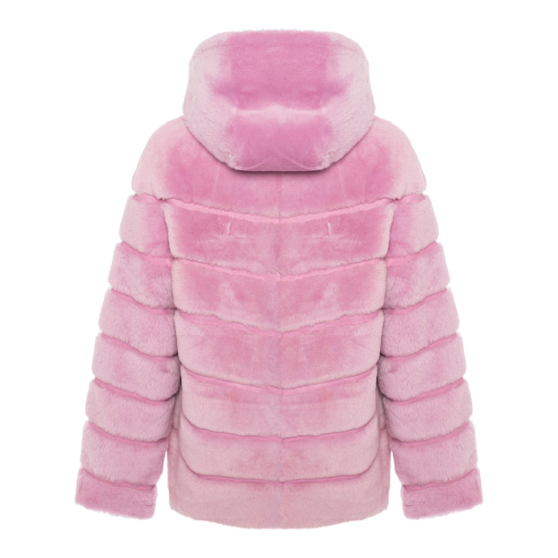 CASEY Shearling fur Reversible hooded jacket