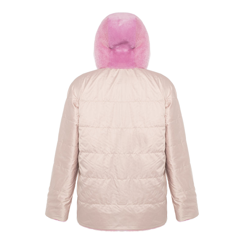 CASEY Shearling fur Reversible hooded jacket
