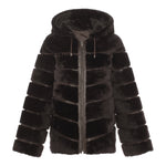 CASEY Shearling fur Reversible hooded jacket