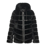 CASEY Shearling fur Reversible hooded jacket