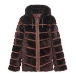 CASEY Shearling fur Reversible hooded jacket