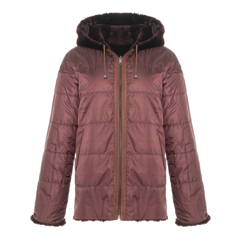 CASEY Shearling fur Reversible hooded jacket