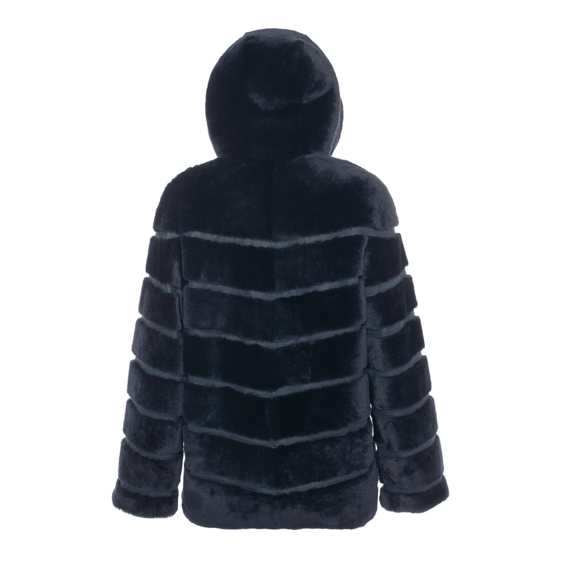 CASEY Shearling fur Reversible hooded jacket