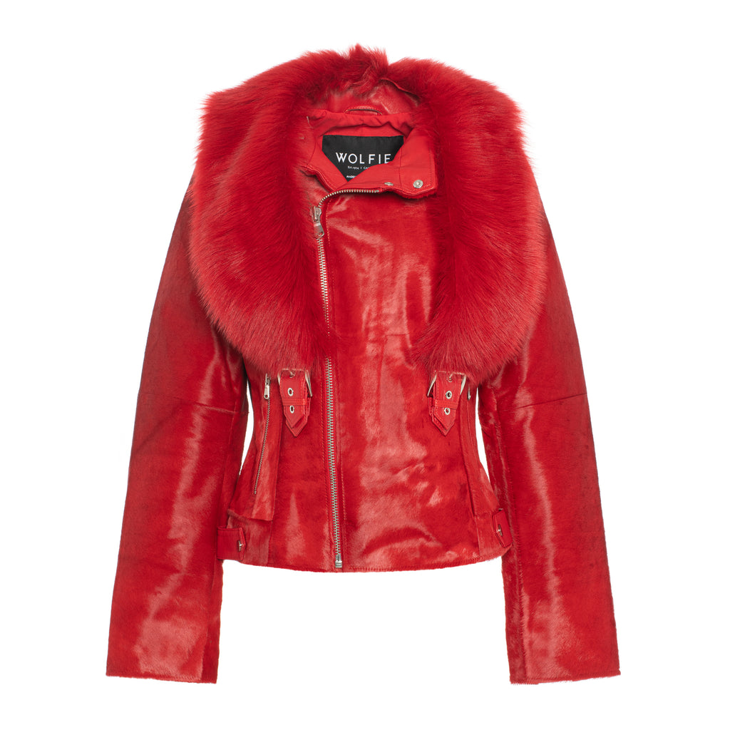 TARA Calf leather moto jacket
