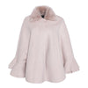 ERICA Cashmere ruffle cape with Shearling