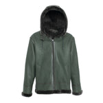 CAPTAIN Men Hooded Merino Sheepskin Aviator Jacket