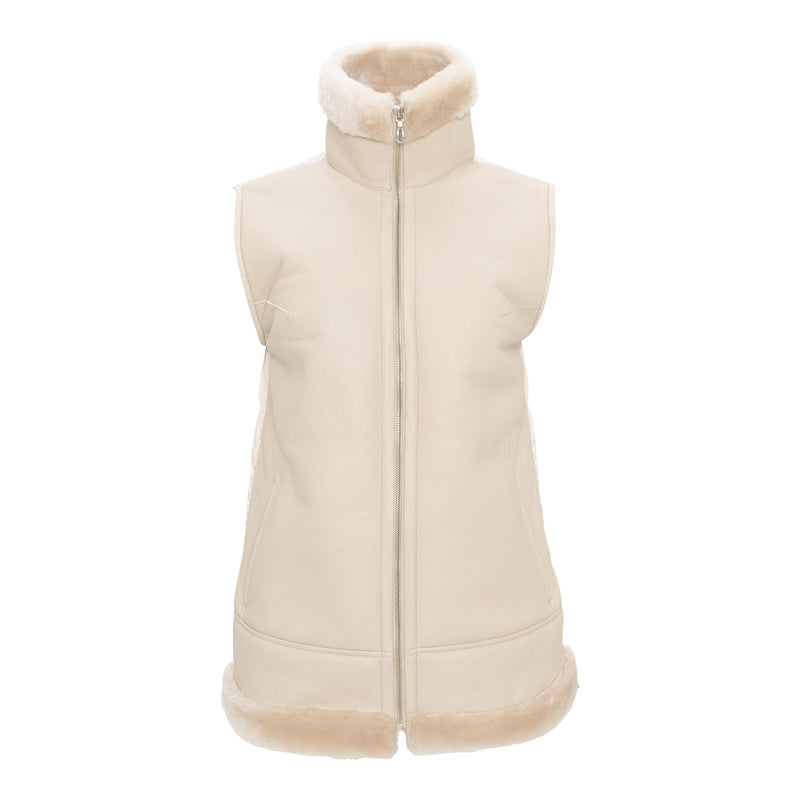 DIXIE Goose Down- Merino Shearling Zip vest