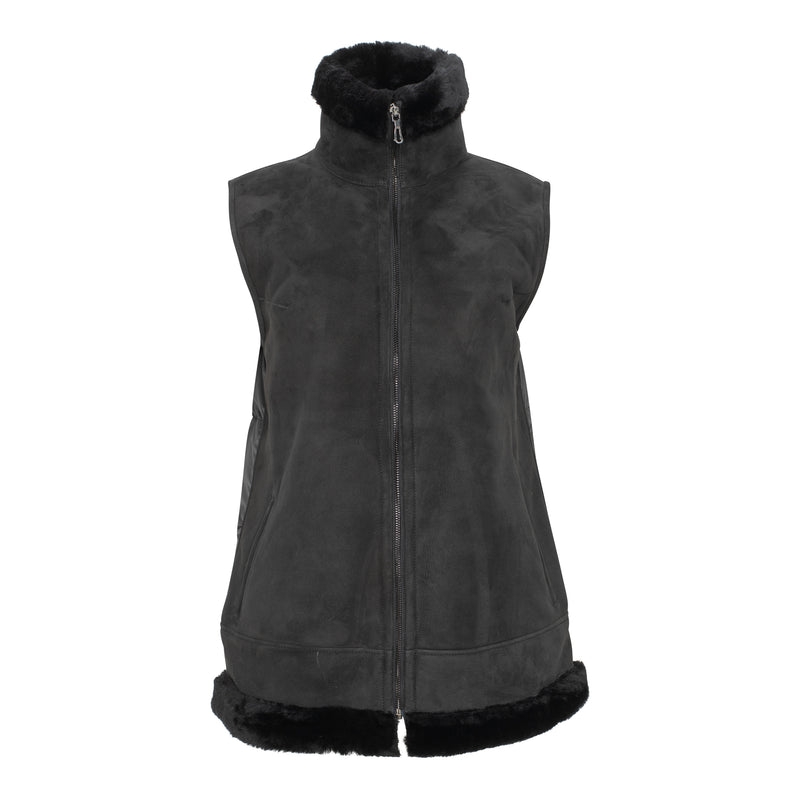 DIXIE Goose Down- Merino Shearling Zip vest