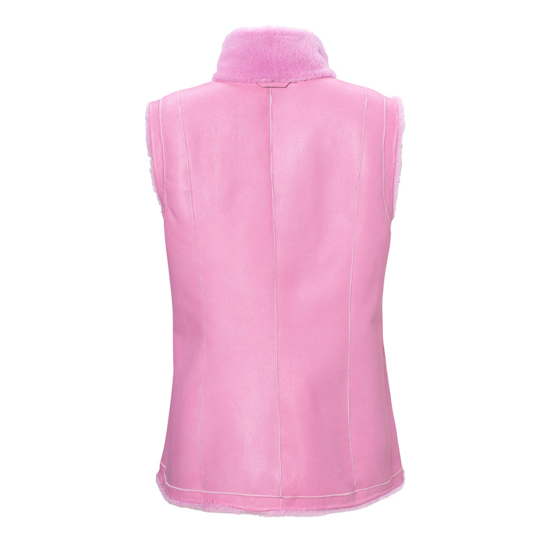 DIXIE - Gilet zippé en peau de mouton mérinos