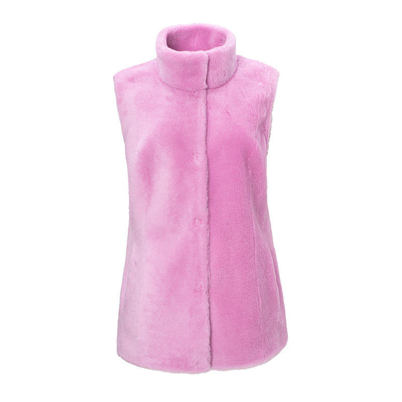 DIXIE - Gilet zippé en peau de mouton mérinos