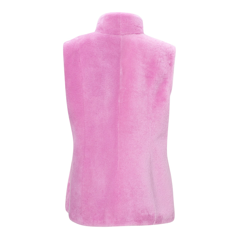 DIXIE - Gilet zippé en peau de mouton mérinos