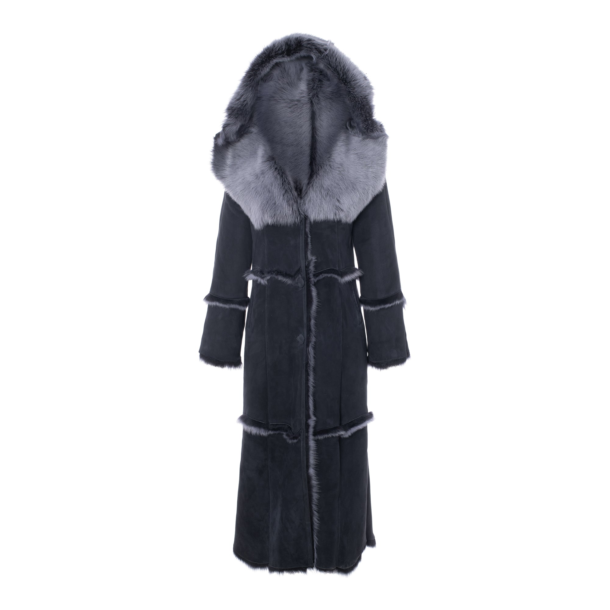 ムートン・ファーコート BLANCHA TOSCANA COAT IN SHEARLING Fibflx Women's Mid-length Collarless Toscana Shearling