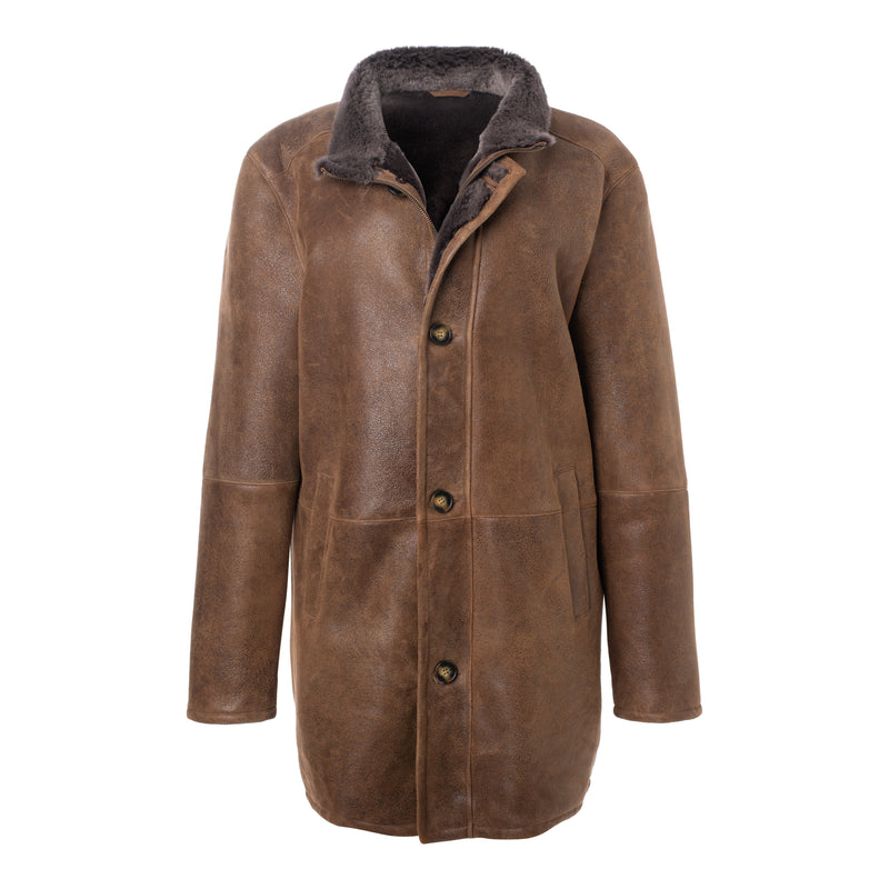 ADAM Men Classic Manteau de voiture en mouton mérinos