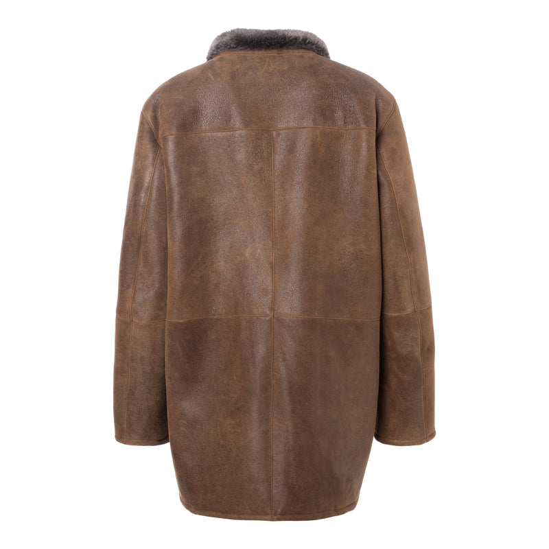 ADAM Men Classic Manteau de voiture en mouton mérinos