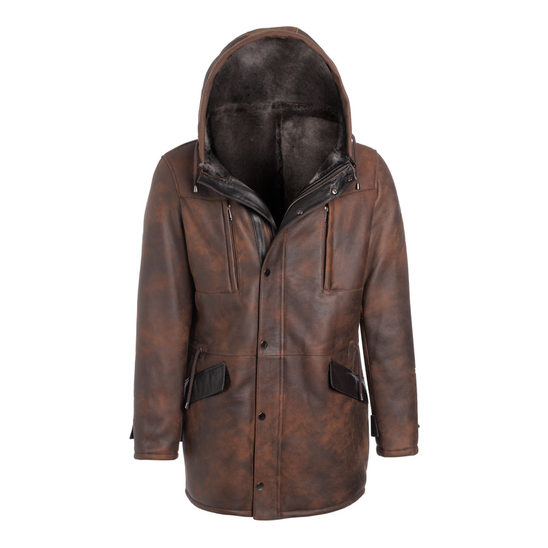 DENVER Men Hooded Shearling Coat