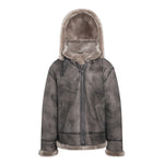 CAPTAIN Men Hooded Merino Sheepskin Aviator Jacket