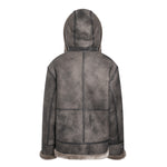 CAPTAIN Men Hooded Merino Sheepskin Aviator Jacket
