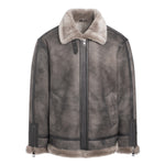 LEVY Men Shearling Sheepskin Moto Jacket