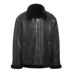 LEVY Men Shearling Sheepskin Moto Jacket