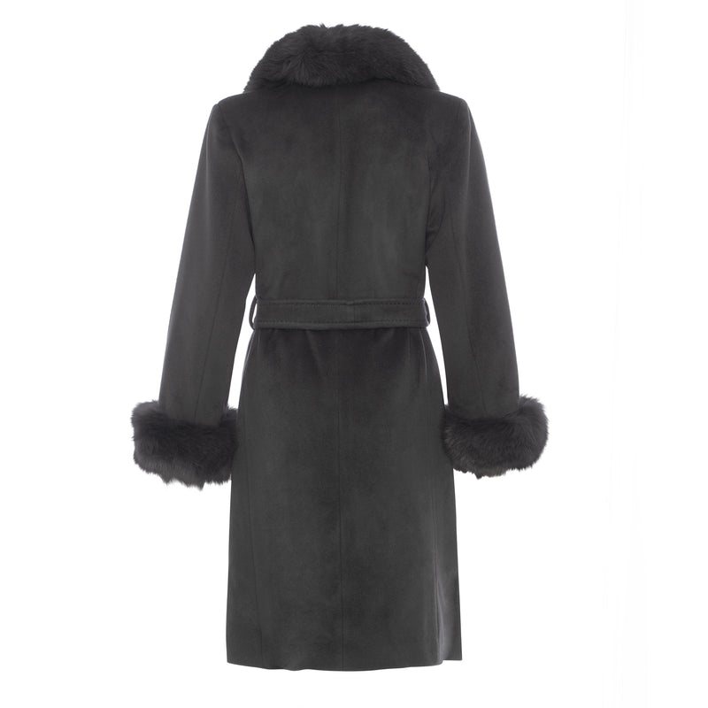 Zina Cashmere Fur Trim Coat