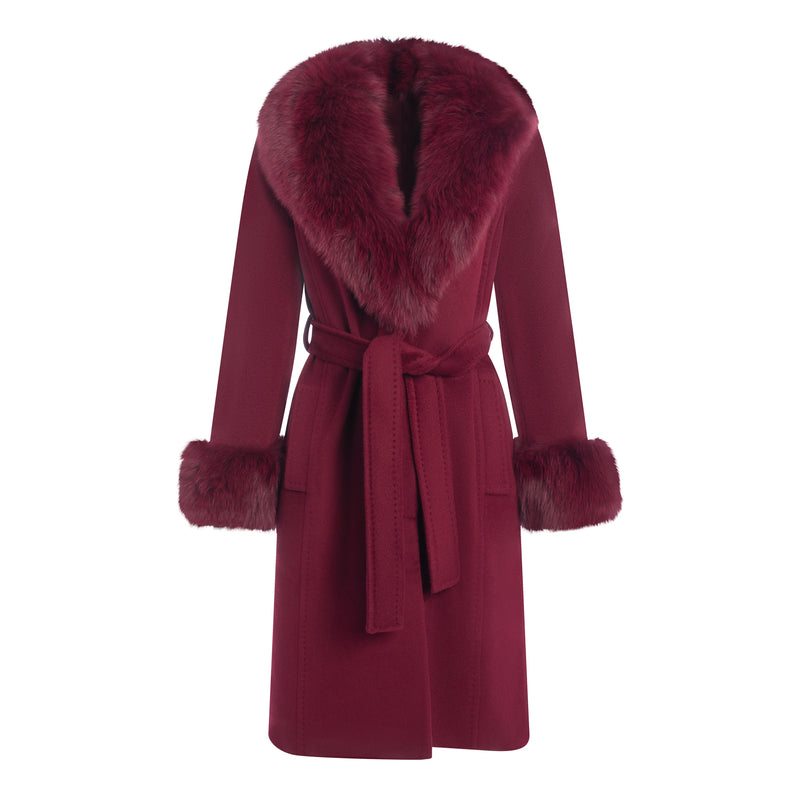 Zina Cashmere Fur Trim Coat