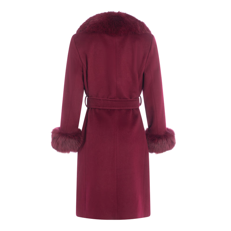 Zina Cashmere Fur Trim Coat