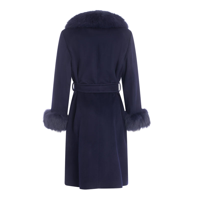 Zina Cashmere Fur Trim Coat