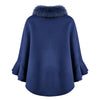 ERICA Cashmere ruffle cape with Shearling