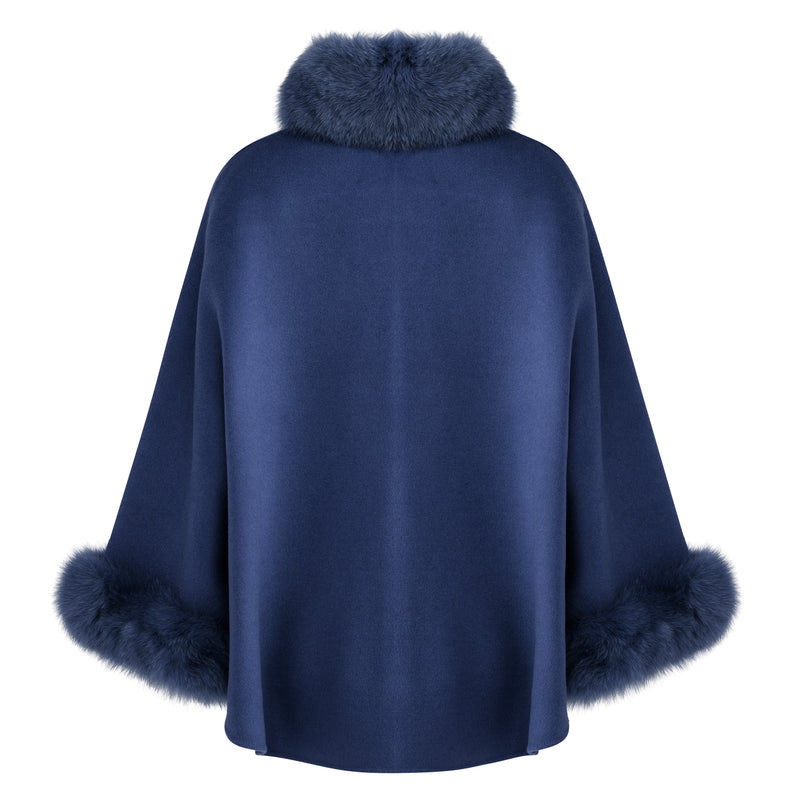 Versailles Cape trim cashmere cape