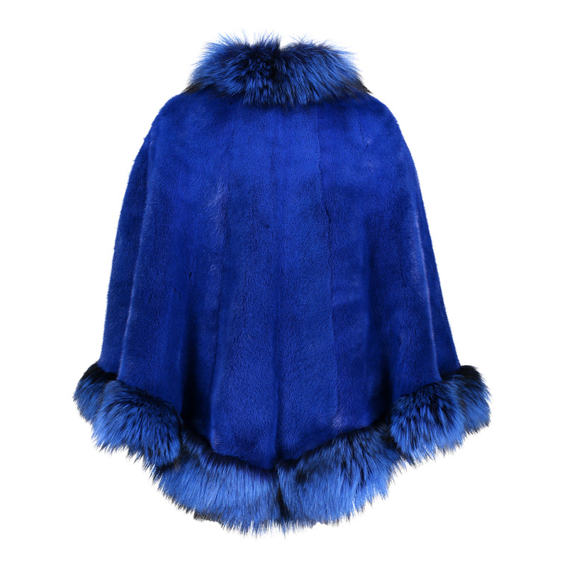 CAROLINE Mink cape with fox collar