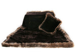 PATRICIA Sheared beaver pillow with raccoon trim