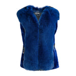 Divina Sheared beaver vest with fox fur zip front